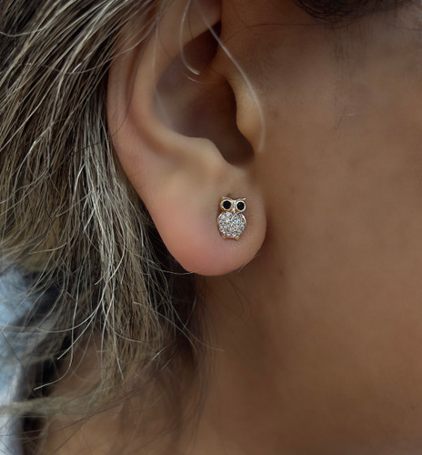 گوشواره میخی ضد حساسیت نگینی