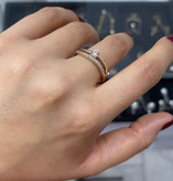 حلقه تک نگین و پشت حلقه نگینی دخترانه