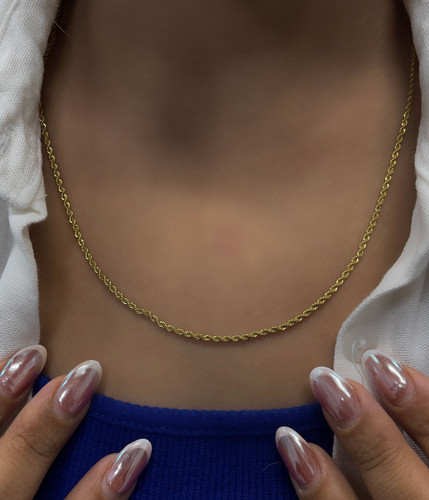 گردنبند طنابی زنانه طلایی