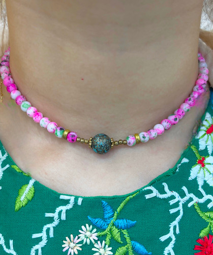 گردنبند مهره ای دخترانه گردنبند بوهو گردنبند چیپسی