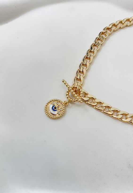 گردنبند کارتی گردنبند زنانه چشم نظر نگین دار