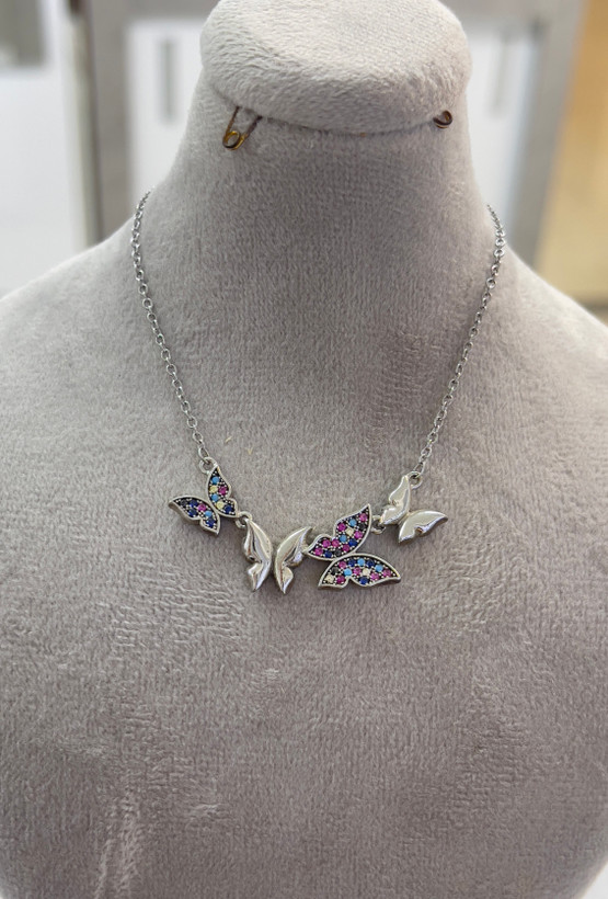 گردنبند نقره نگین رنگی گردنبند نقره کادویی گردنبند نقره تخفیف خورده