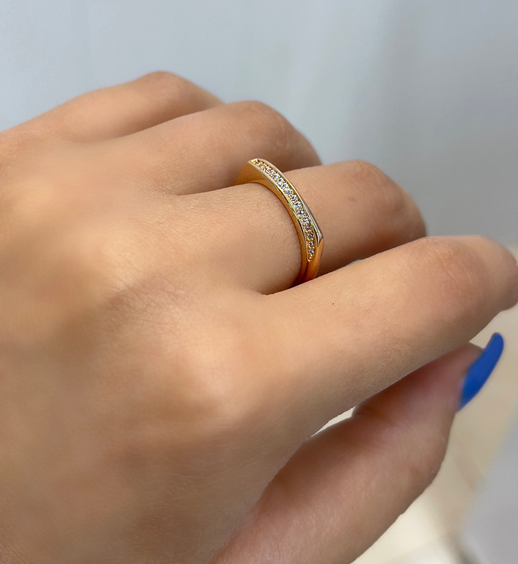 حلقه ژوپینگطلایی نگین دار حاقه طلایی ساده