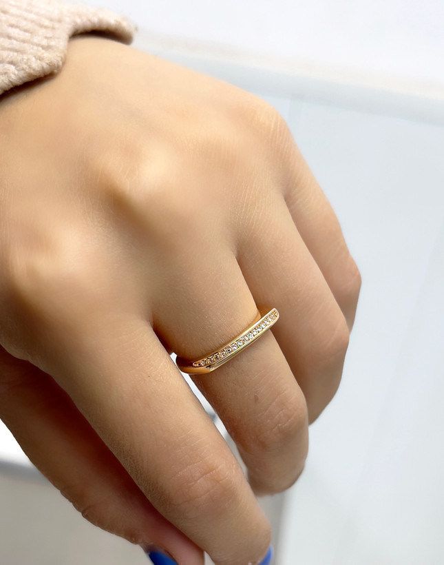 انگشتر تکساده طلایی بدون نگین تک حلقه ظریف طلایی