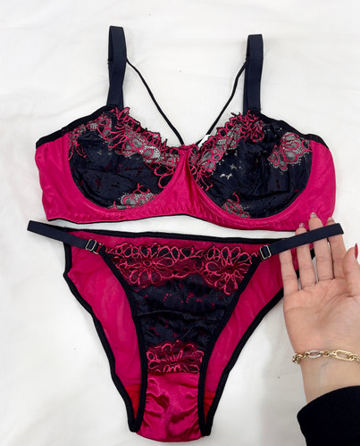 ست شورت و سوتین گیپور ساتن اعلا و راحت