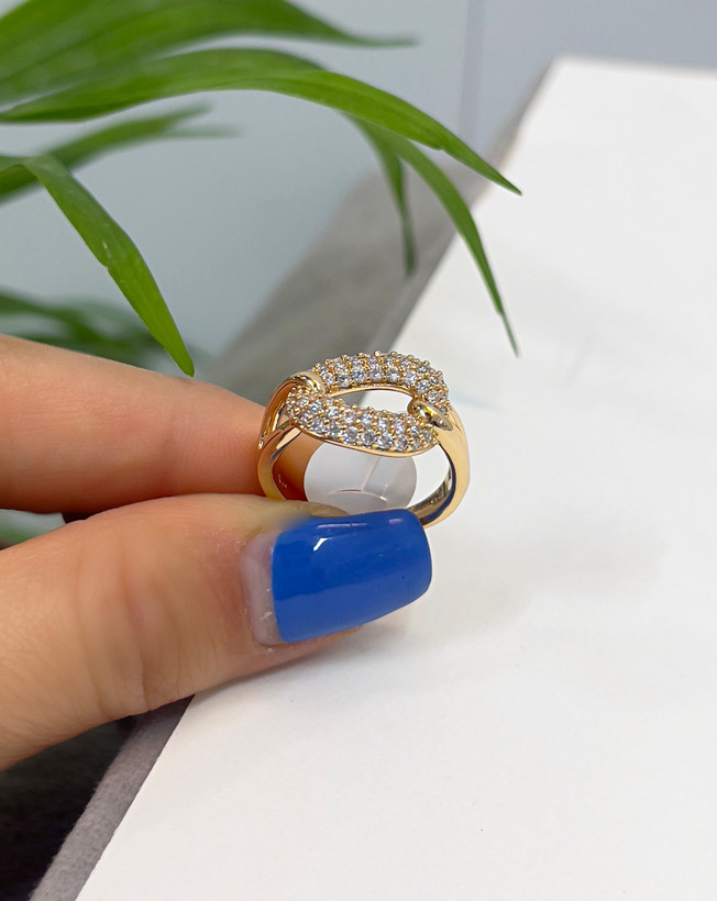 انگشتر جواهرنشان طلایی زنانه