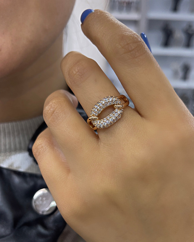 انگشتر استیل نمادار طلایی