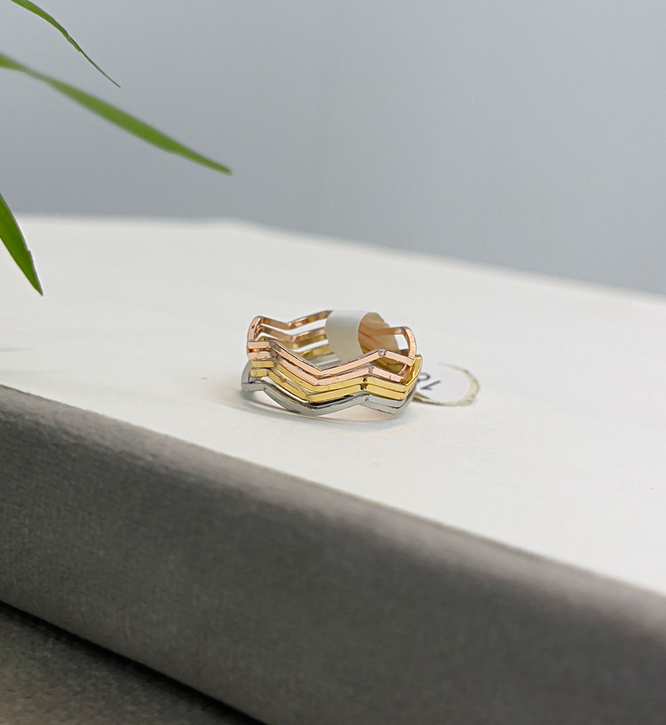 رینگ ساده استیل طلایی