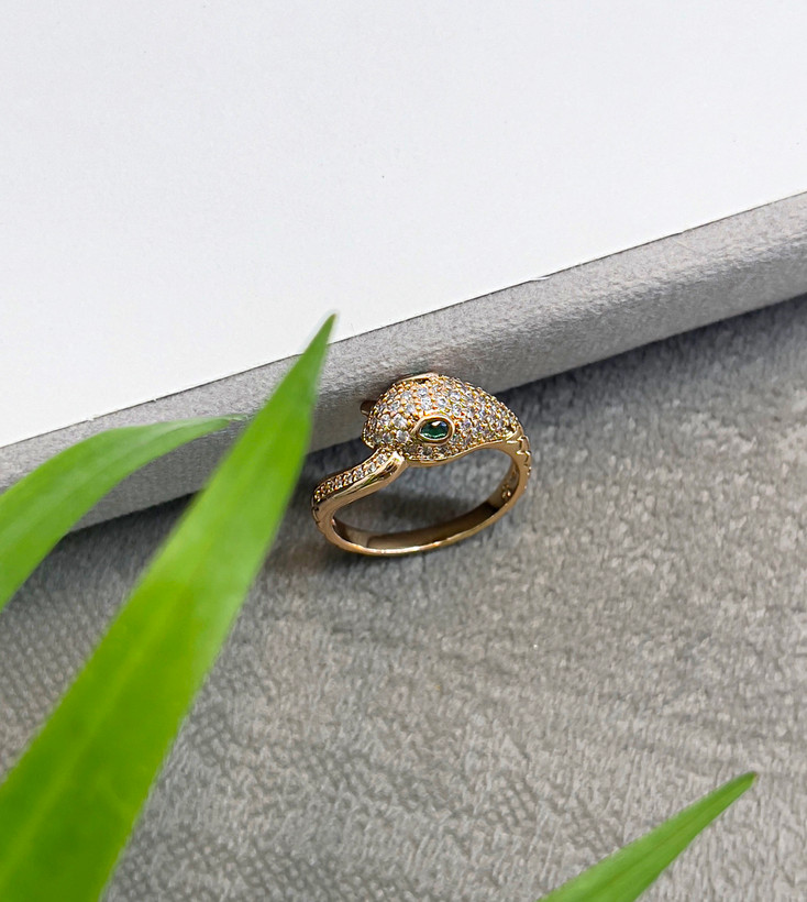 انگشتر سلطنتی زنانه طرح مار نماد ثروت زیاد