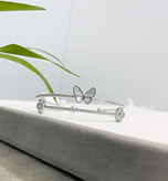 دستبند استیل طرح پروانه و نگین دخترانه