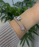 دستبند مینیمال نقره ای دخترانه جنس استیل