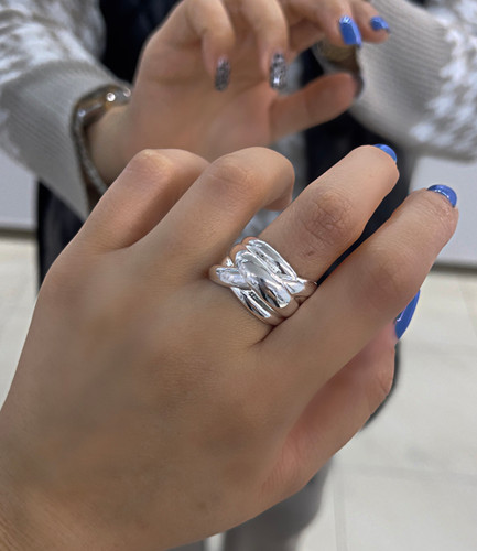 انگشتر فشن نقره ای دخترانه انگشتر ترند اینستا