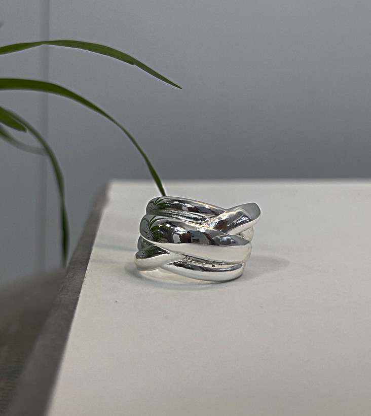 انگشتر فشن زنانه با آبکارس کروم