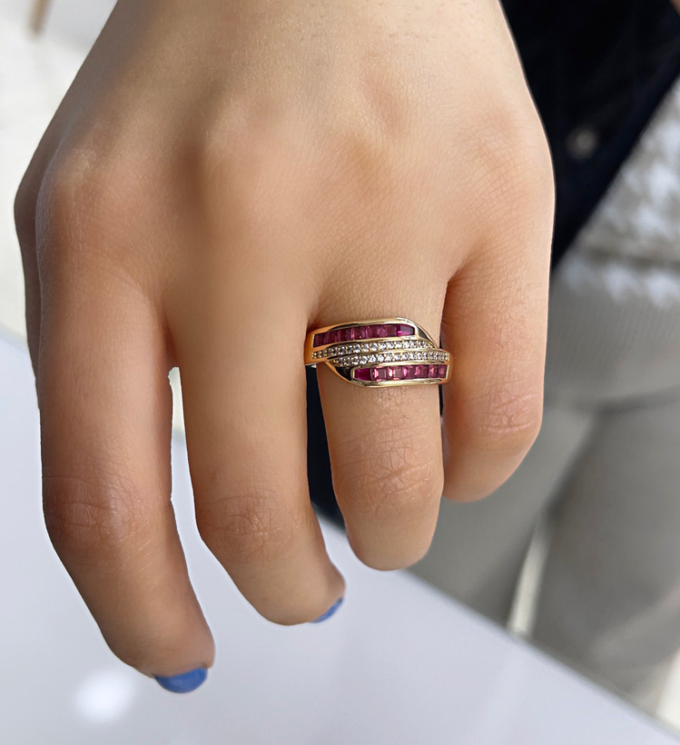 انگشتر الماس صورتی دخترانه