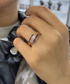 انگشتر ژوپینگ نگین صورتی