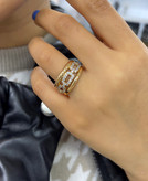 انگشتر استیل زنانه رنگ ثابت طلایی و نقره ای