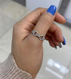 انگشتر استیل زنانه رنگ ثابت جواهری