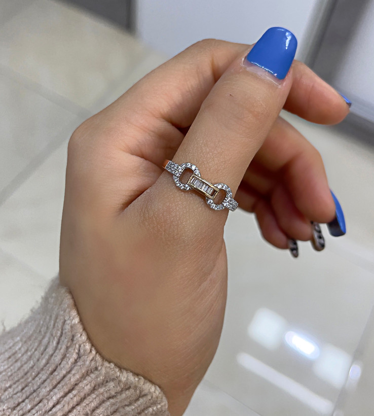 انگشتر استیل زنانه رنگ ثابت جواهری