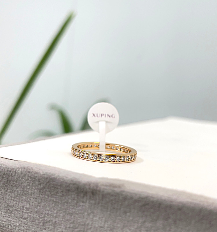 رینگ طلایی تمام نگین مینیمال