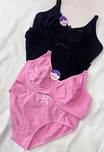 ست شورت و سوتین ساده نخ پنبه