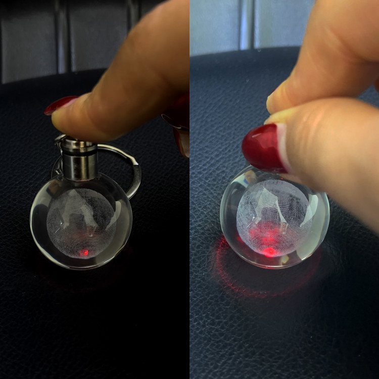 جاکلیدی کریستالی چراغدار طرح ماه و آسمان