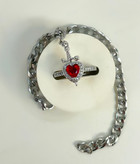 ست انگشتر و دستبند کارتیه با پلاک شمشیر