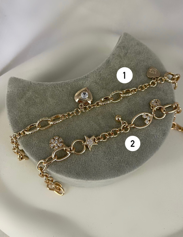 دستبند ژوپینگ زنانه طرح قلب