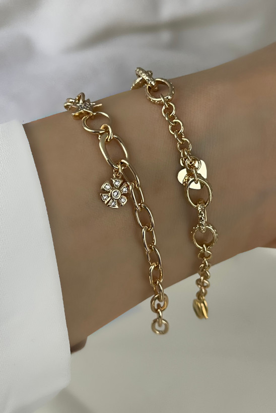 دستبند ژوپینگ دخترانه طلایی