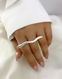 انکشتر استیل زنانه مدل فشن با آبکاری کروم