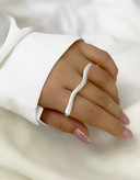 انگشتر مدرن زنانه با آبکاری نقره