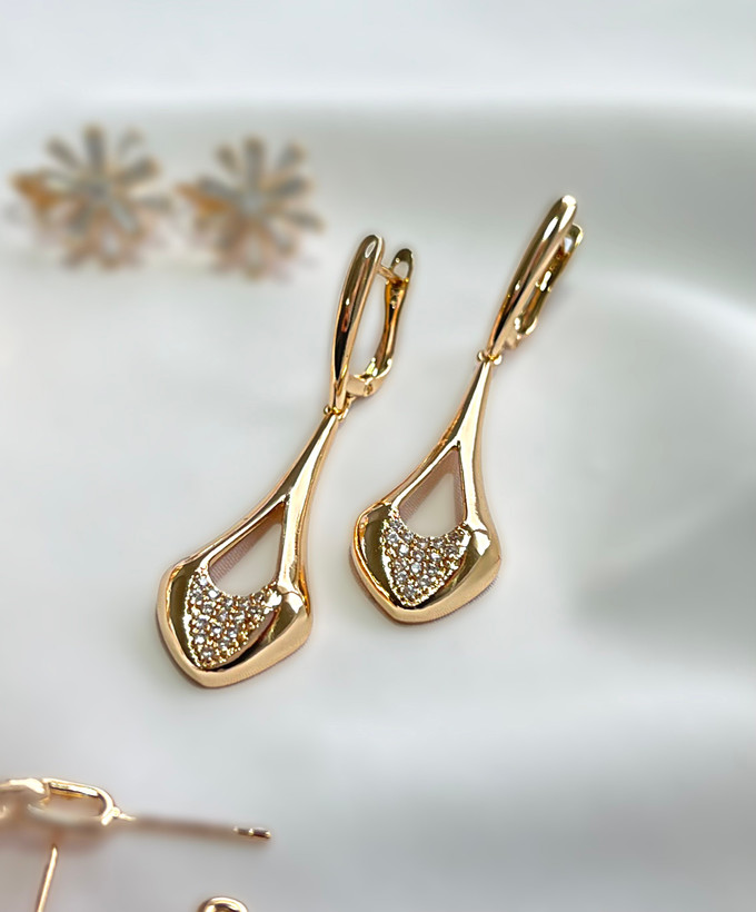 گوشواره آویزی بلند زنانه برند ژوپینگ