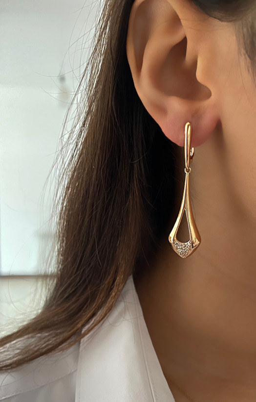 گوشواره آویزی طرح طلا زنانه