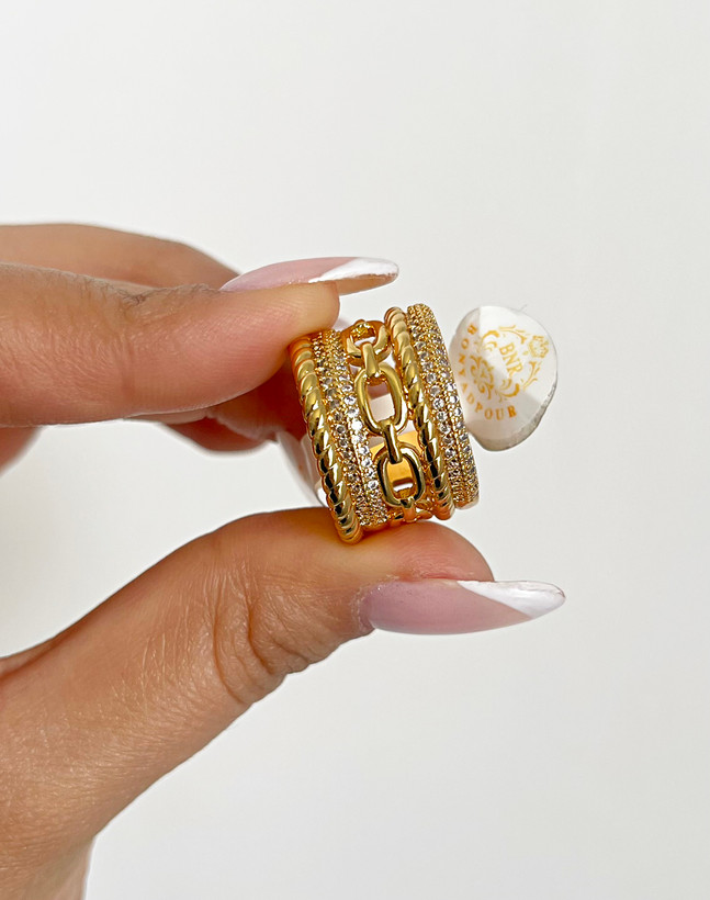 انگستر استیل طلایی زنانه