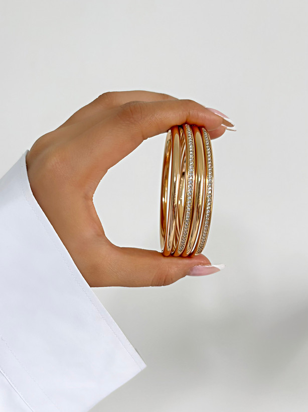 دستبند النگویی ساده طلایی