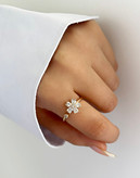 انگشتر ظریف دخترونه مینیمال طرح گل