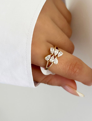 انگشتر نگین اشکی دخترانه برند ژوپینگ رنگ ثابت