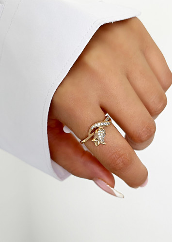 انگشتر ژوپینگ طرح رز استیل