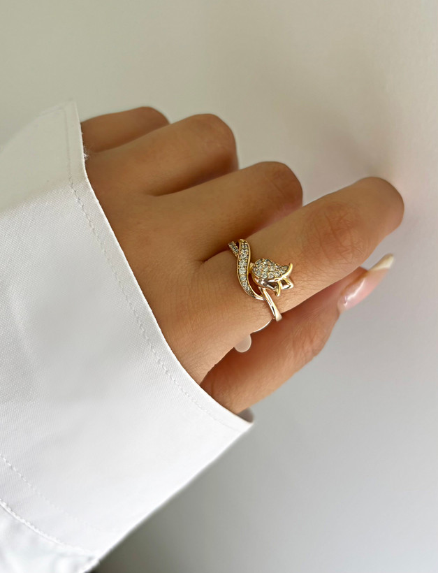 انگشتر ژوپینگ با آبکاری طلا