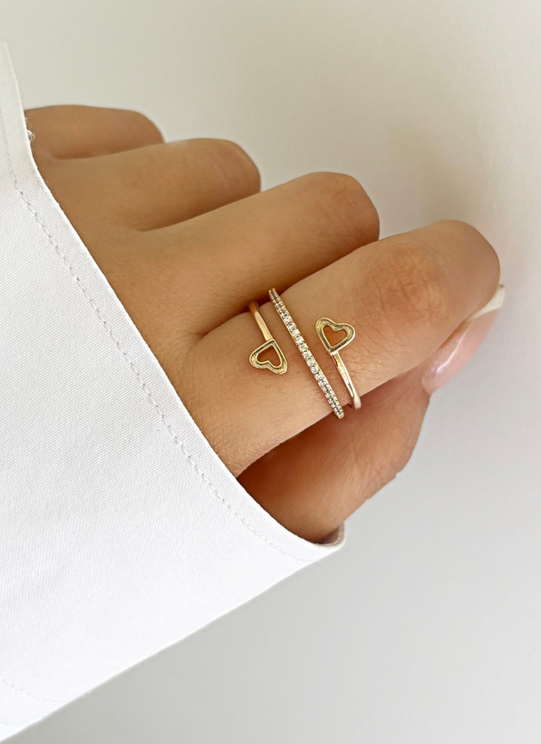 انگشتر دخترانه طرح قلب نگیندار