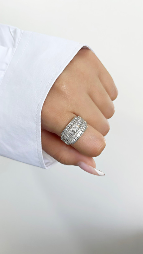 انگشتر پرنگین زنانه رنگ سیلور