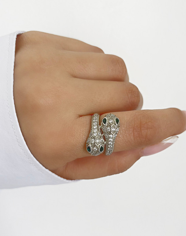 انگشتر زنانه طرح مار نگیندار