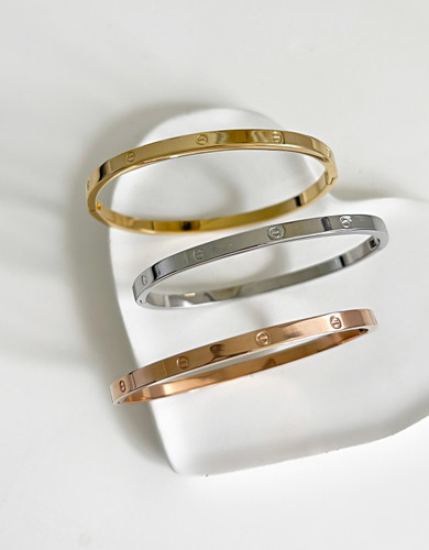 دستبند کارتیه لاو ظریف سه رنگ