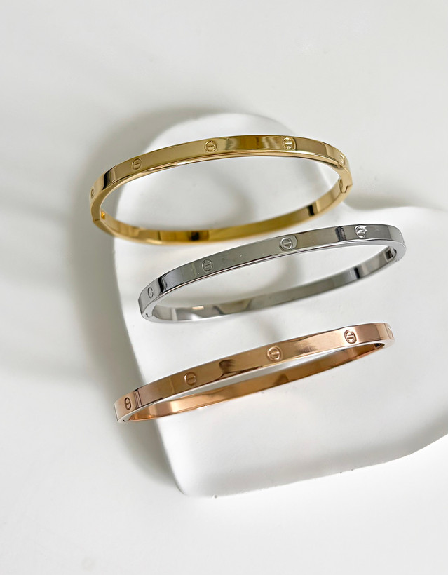 دستبند کارتیه لاو ظریف سه رنگ