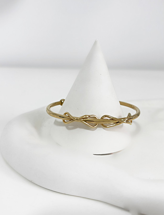 دستبند استیل طلایی طرح بی نهایت