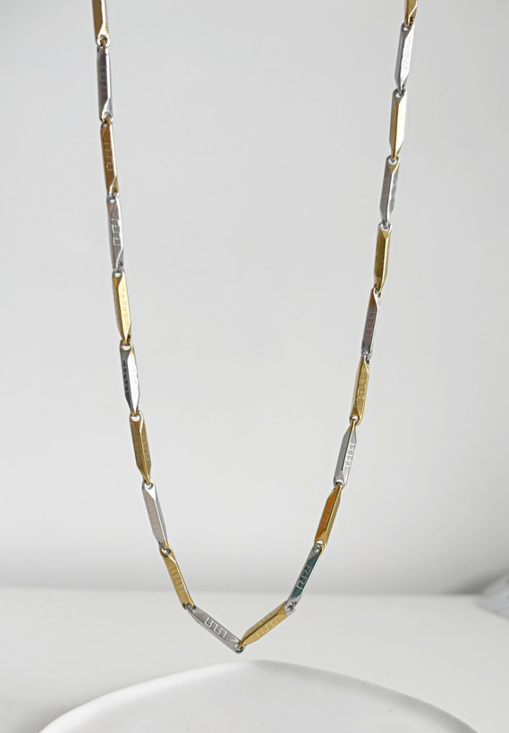 زنجیر مردانه طلایی نقره ای استیل