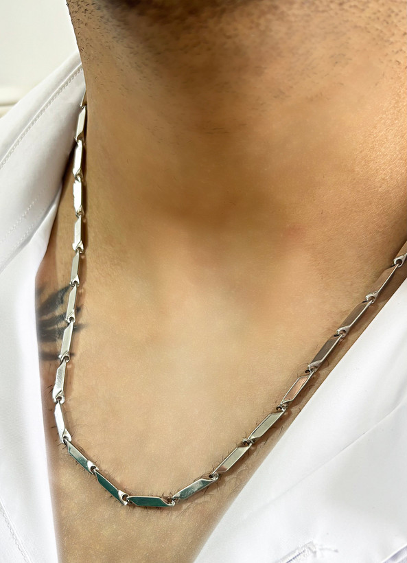 زنجیر میردانه ظریف رنگ نقره ای