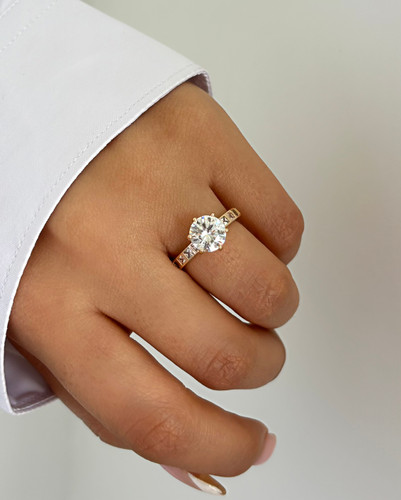 انگشتر تک نگین طلایی زنانه ژوپینگ