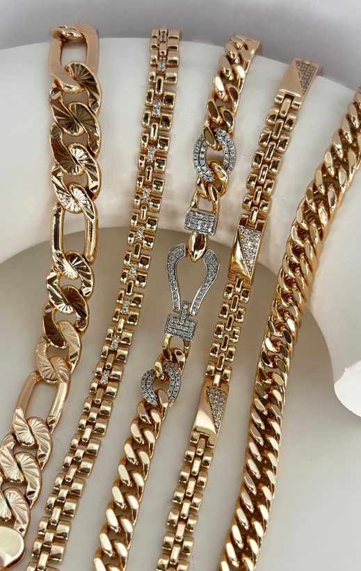 دستبند زنانه پهن فیگارو تراشدار ژوپینگ