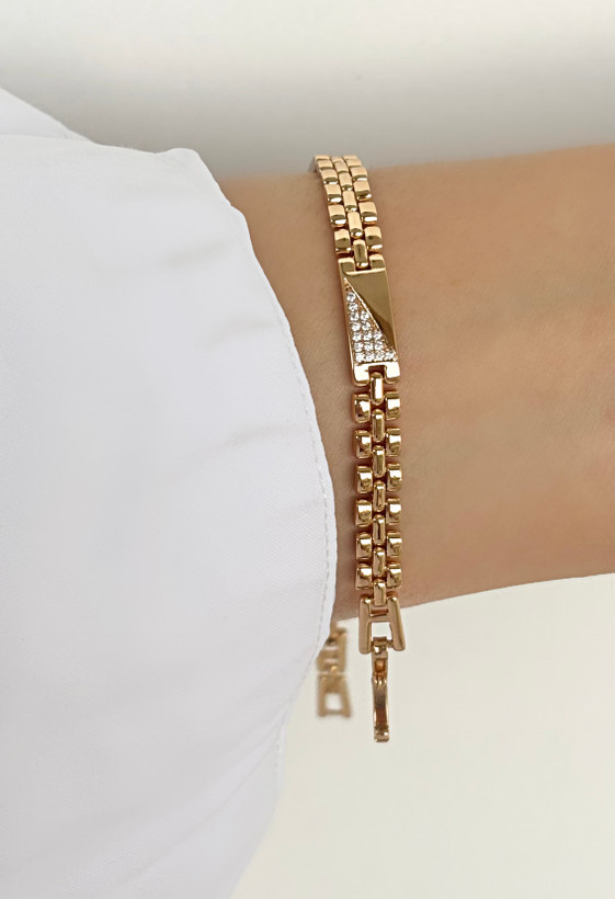 دستبند رولکس زنانه پلاک مستطیلی