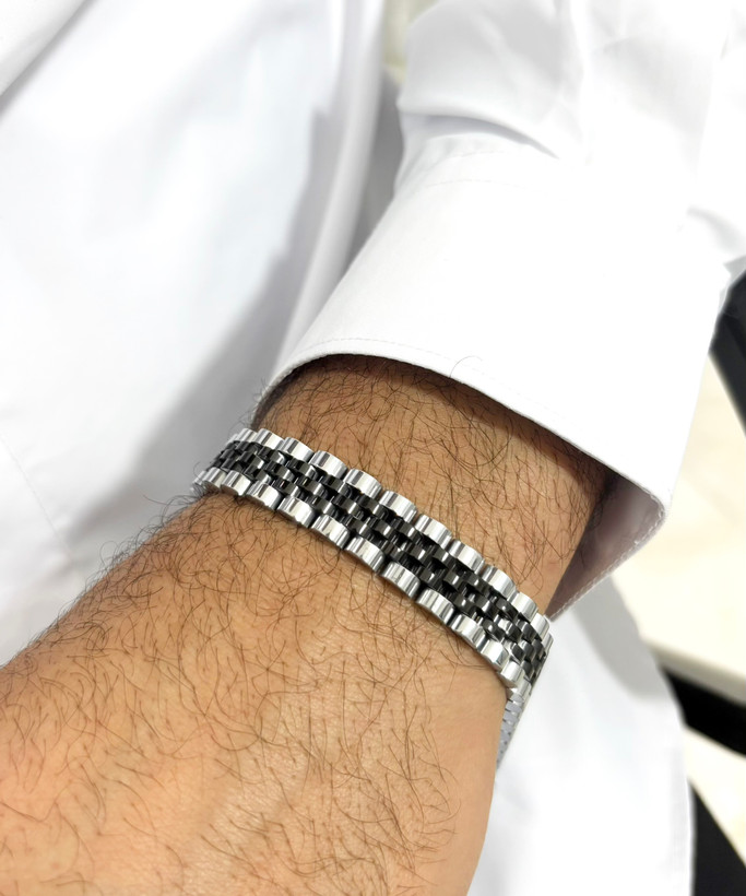 دستبند رولکس پهن استیل